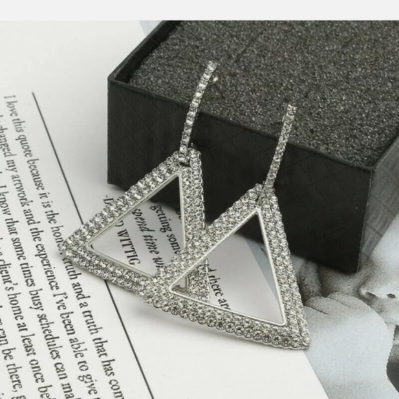 1 Pr Women's dazzling White Sapphire Earrings - Picture 6 of 12